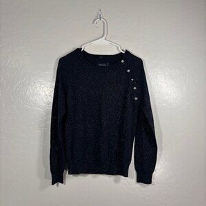 Zadig and Voltaire Sweater Womens XS Wool Metallic Navy Pullover Reglis